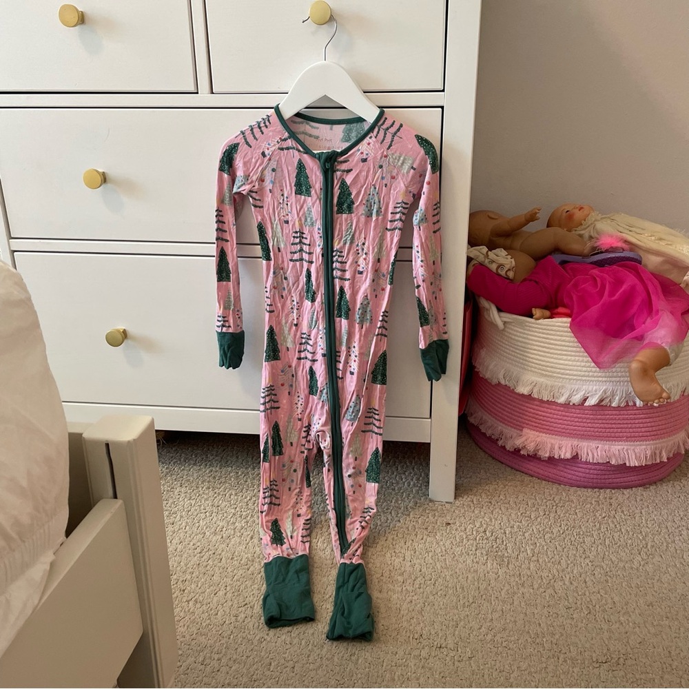 Little Sleepies Christmas Tree Pajamas Soft Bamboo Size 3T